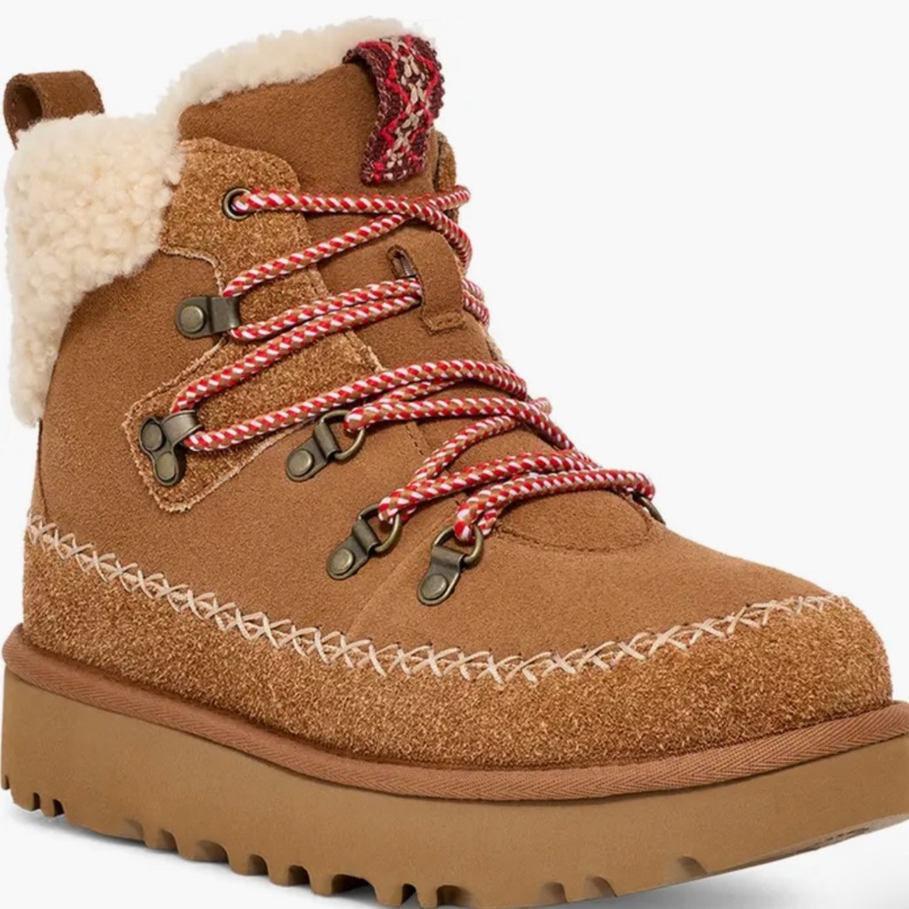 UGG Brown Winter Boots with Red Details